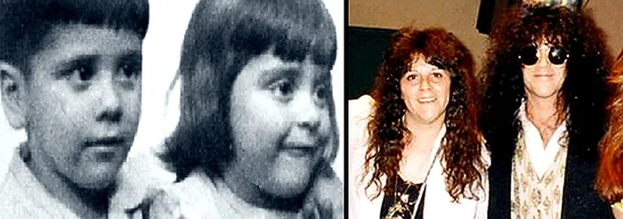 Eric Carr y Loretta Caravello de niños, y juntos ya adultos
