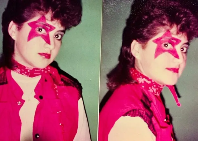 Myri de adolescente con la estrella de Paul Stanley pintada por su hermano